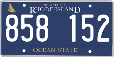 RI license plate 858152