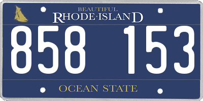 RI license plate 858153