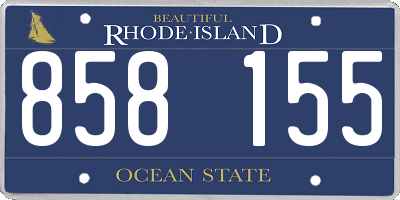 RI license plate 858155
