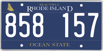RI license plate 858157