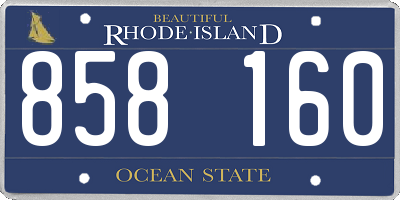 RI license plate 858160