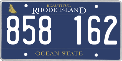 RI license plate 858162