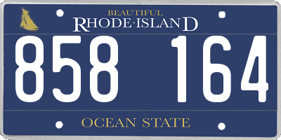 RI license plate 858164