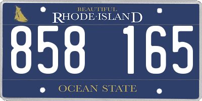 RI license plate 858165