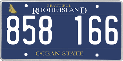 RI license plate 858166