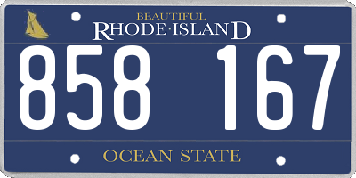 RI license plate 858167