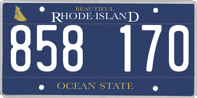 RI license plate 858170