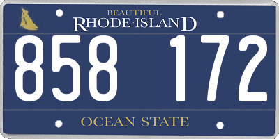 RI license plate 858172