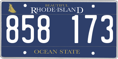 RI license plate 858173