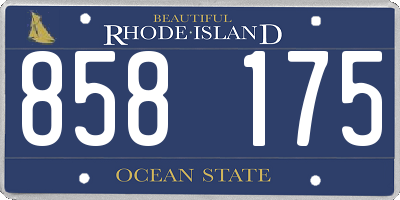 RI license plate 858175