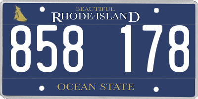 RI license plate 858178