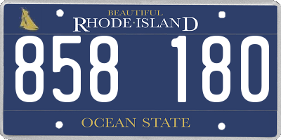 RI license plate 858180