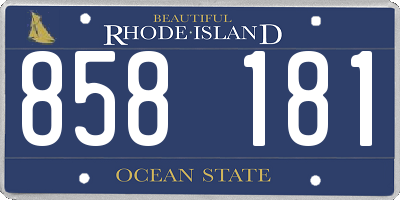 RI license plate 858181