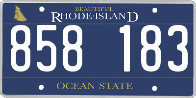 RI license plate 858183