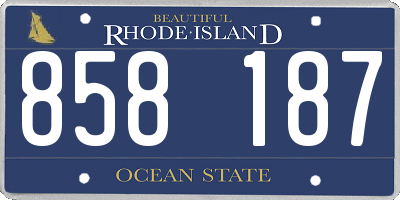 RI license plate 858187