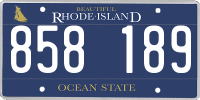 RI license plate 858189