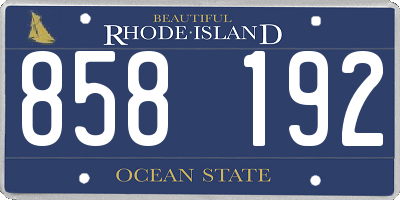 RI license plate 858192