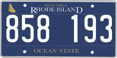 RI license plate 858193