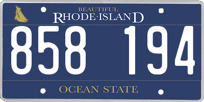 RI license plate 858194