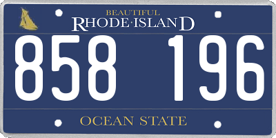 RI license plate 858196