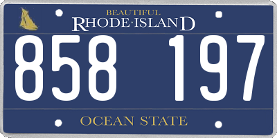 RI license plate 858197