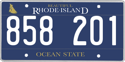 RI license plate 858201