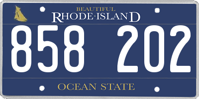 RI license plate 858202