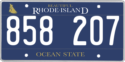 RI license plate 858207