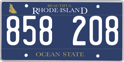 RI license plate 858208