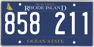 RI license plate 858211
