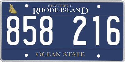 RI license plate 858216