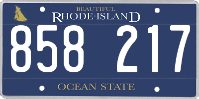 RI license plate 858217
