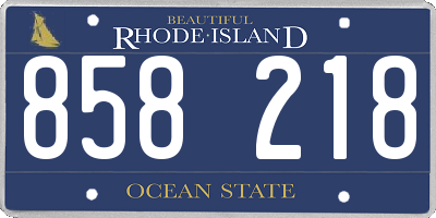 RI license plate 858218