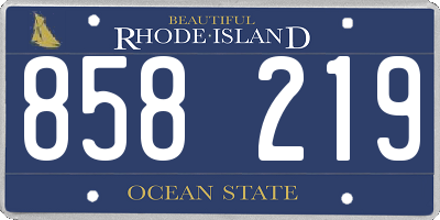 RI license plate 858219
