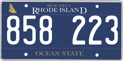 RI license plate 858223