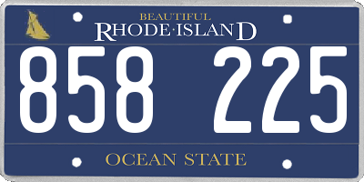 RI license plate 858225