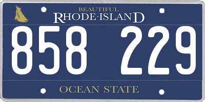 RI license plate 858229