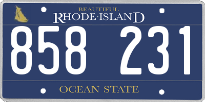 RI license plate 858231