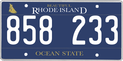 RI license plate 858233