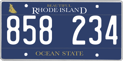RI license plate 858234