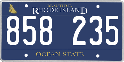 RI license plate 858235
