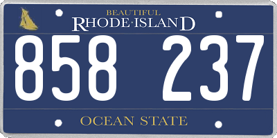 RI license plate 858237