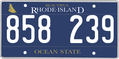 RI license plate 858239
