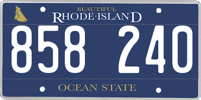 RI license plate 858240