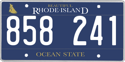 RI license plate 858241