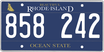 RI license plate 858242
