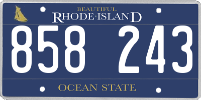RI license plate 858243