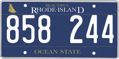 RI license plate 858244