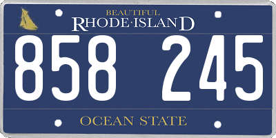 RI license plate 858245