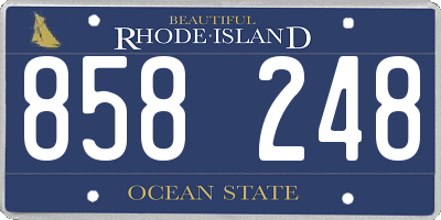 RI license plate 858248
